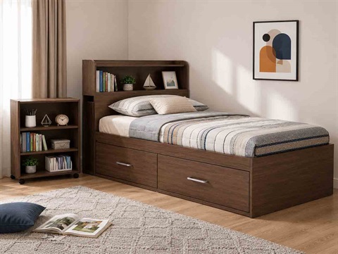 تخت تک نفره باکسی کتابخانه دار T719